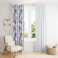Monstera Tiare Plumeria Window Curtain Purple Polynesian Pattern LT01 - Polynesian Pride