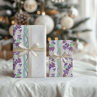 Monstera Tiare Plumeria Wrapping Paper Purple Polynesian Pattern LT01 - Polynesian Pride