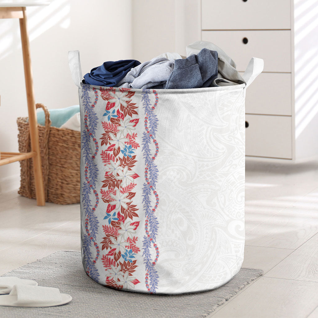 Monstera Tiare Plumeria Laundry Basket Red Polynesian Pattern LT01 Red - Polynesian Pride