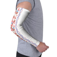 Monstera Tiare Plumeria Arm Sleeves Red Polynesian Pattern LT01 - Polynesian Pride