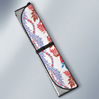 Monstera Tiare Plumeria Auto Sun Shade Red Polynesian Pattern LT01 - Polynesian Pride