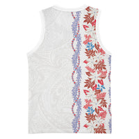 Monstera Tiare Plumeria Basketball Jersey Red Polynesian Pattern LT01 - Polynesian Pride