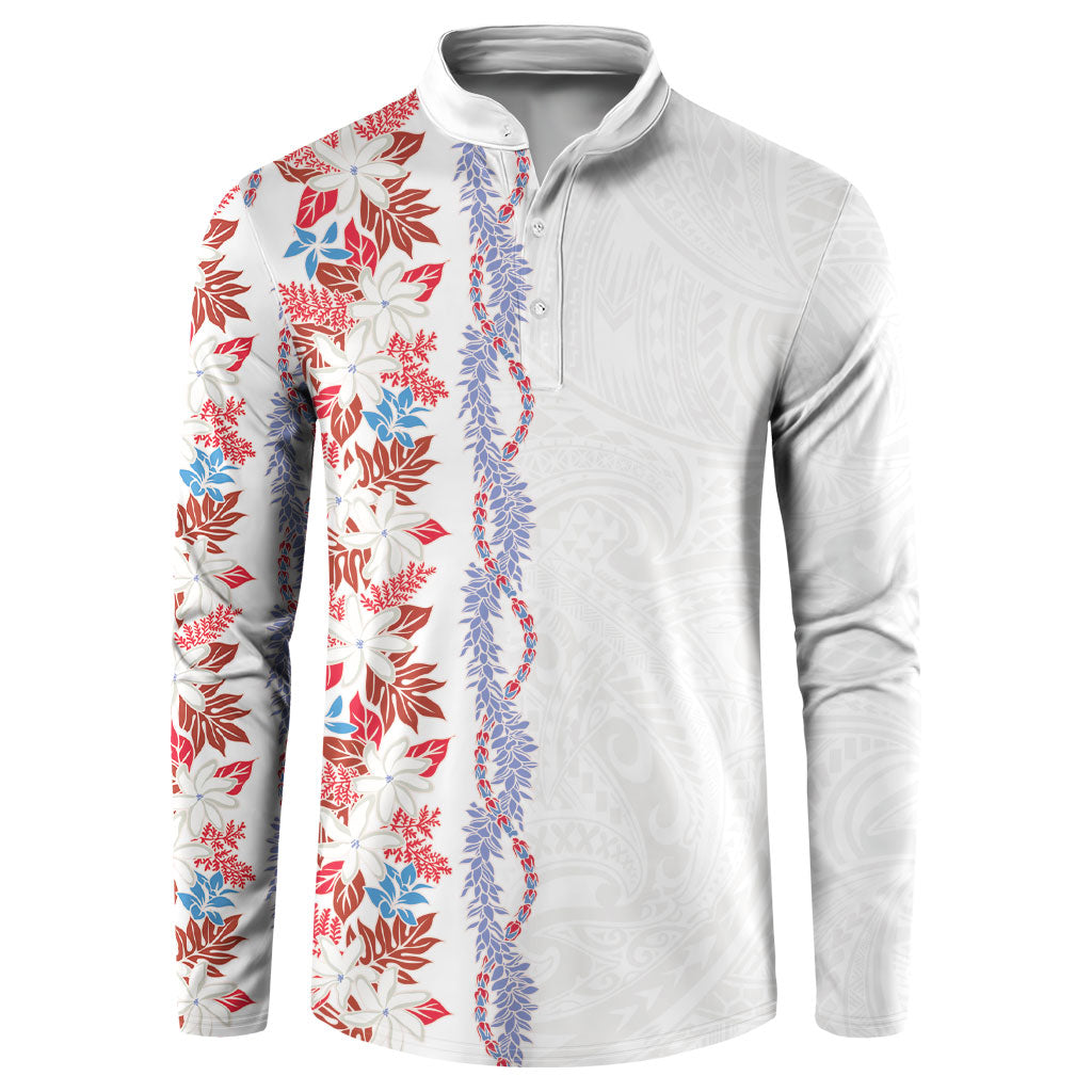 Monstera Tiare Plumeria Button Sweatshirt Red Polynesian Pattern LT01 Red - Polynesian Pride
