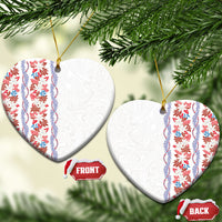 Monstera Tiare Plumeria Ceramic Ornament Red Polynesian Pattern LT01 Heart Red - Polynesian Pride