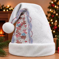 Monstera Tiare Plumeria Christmas Santa Hat Red Polynesian Pattern LT01 Without Fur Red - Polynesian Pride