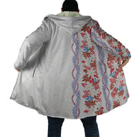 Monstera Tiare Plumeria Cloak Red Polynesian Pattern LT01 - Polynesian Pride