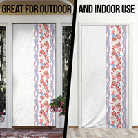 Monstera Tiare Plumeria Door Cover Red Polynesian Pattern LT01 - Polynesian Pride