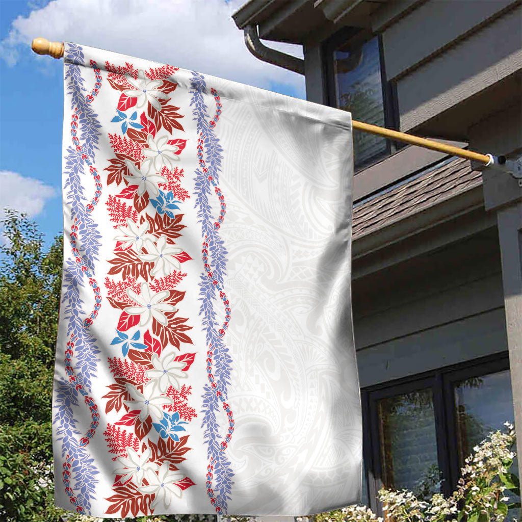 Monstera Tiare Plumeria Garden Flag Red Polynesian Pattern LT01 - Polynesian Pride