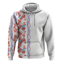Monstera Tiare Plumeria Hoodie Red Polynesian Pattern LT01 Pullover Hoodie Red - Polynesian Pride