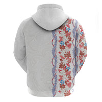 Monstera Tiare Plumeria Hoodie Red Polynesian Pattern LT01 - Polynesian Pride