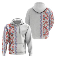 Monstera Tiare Plumeria Hoodie Red Polynesian Pattern LT01 - Polynesian Pride