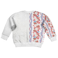 Monstera Tiare Plumeria Kid Ugly Christmas Sweater Red Polynesian Pattern LT01 - Polynesian Pride