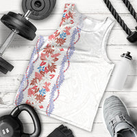 Monstera Tiare Plumeria Men Tank Top Red Polynesian Pattern LT01 - Polynesian Pride