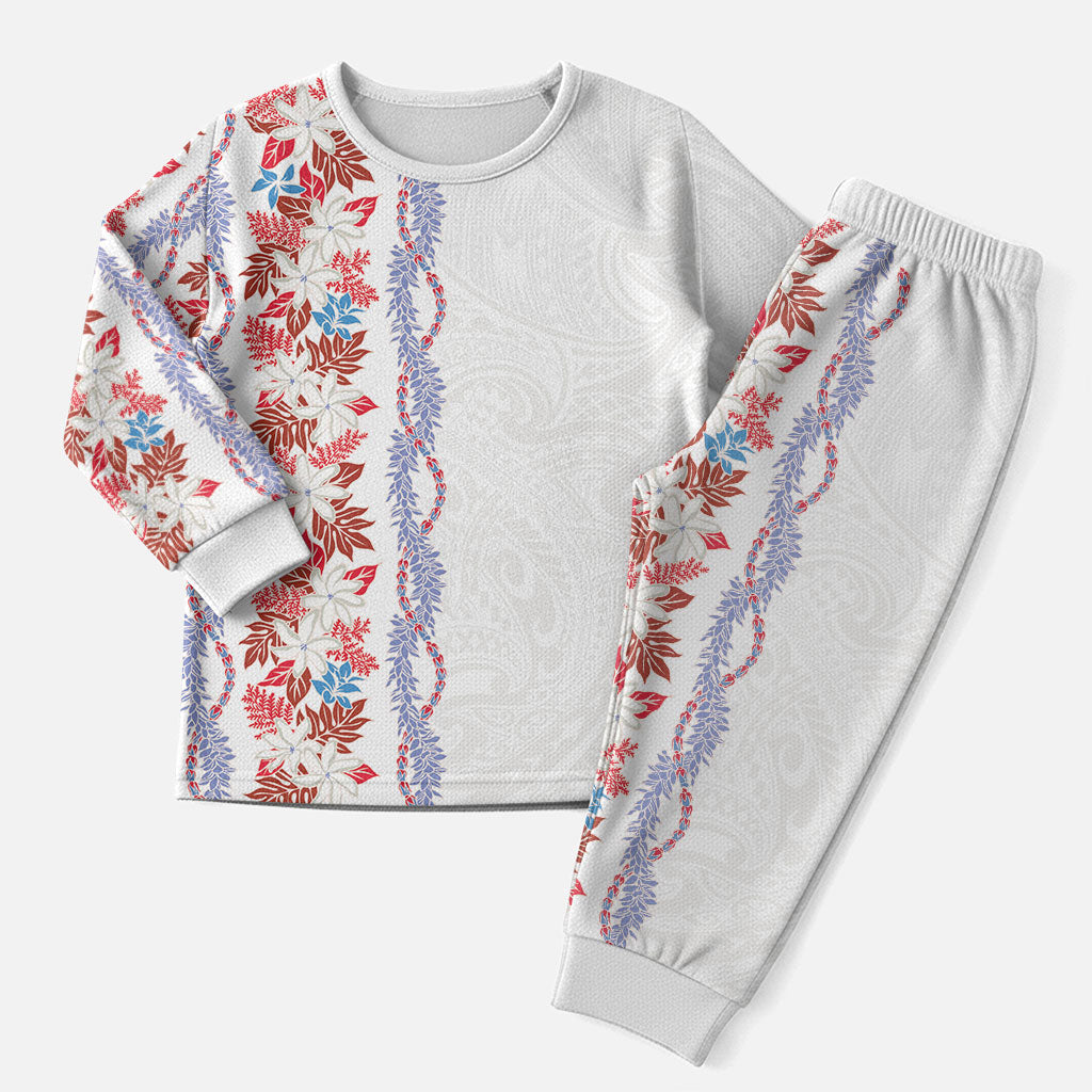 Monstera Tiare Plumeria Christmas Pajama Set Red Polynesian Pattern LT01 Men Red - Polynesian Pride