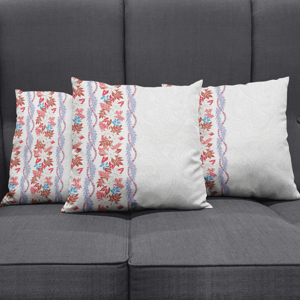 Monstera Tiare Plumeria Pillow Cover Red Polynesian Pattern LT01 - Polynesian Pride