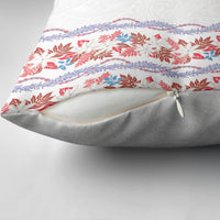 Monstera Tiare Plumeria Pillow Cover Red Polynesian Pattern LT01 - Polynesian Pride