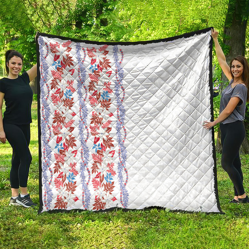 Monstera Tiare Plumeria Quilt Red Polynesian Pattern LT01 - Polynesian Pride