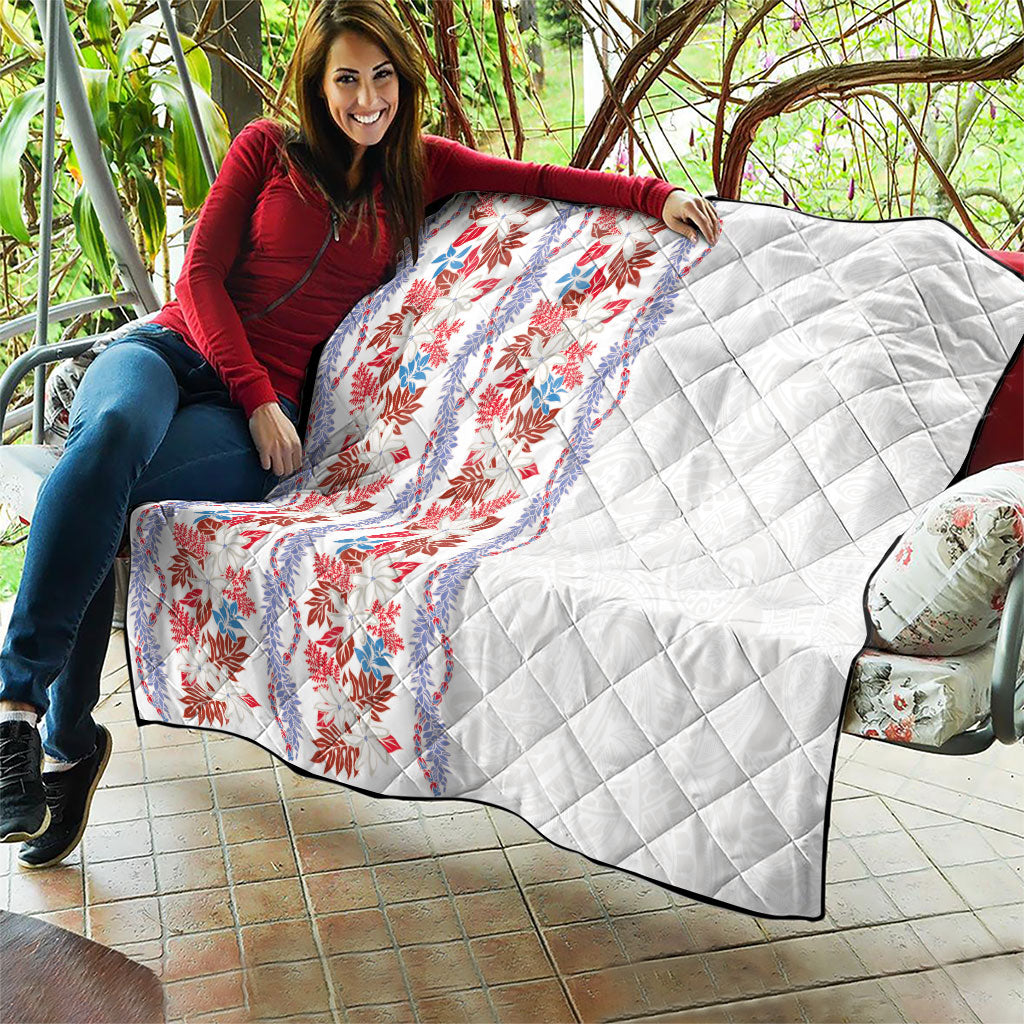 Monstera Tiare Plumeria Quilt Red Polynesian Pattern LT01 - Polynesian Pride