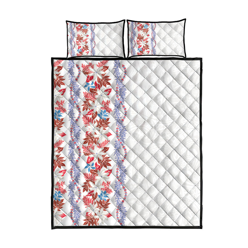 Monstera Tiare Plumeria Quilt Bed Set Red Polynesian Pattern LT01 - Polynesian Pride
