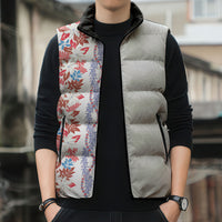 Monstera Tiare Plumeria Sleeveless Puffer Jacket Red Polynesian Pattern LT01 - Polynesian Pride