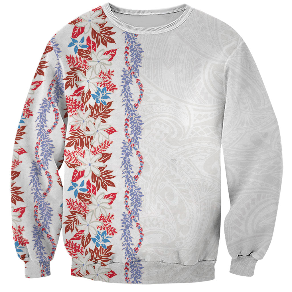 Monstera Tiare Plumeria Sweatshirt Red Polynesian Pattern LT01 Unisex Red - Polynesian Pride
