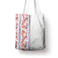 Monstera Tiare Plumeria Tote Bag Red Polynesian Pattern LT01 - Polynesian Pride