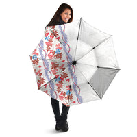 Monstera Tiare Plumeria Umbrella Red Polynesian Pattern LT01 - Polynesian Pride