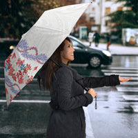 Monstera Tiare Plumeria Umbrella Red Polynesian Pattern LT01 - Polynesian Pride