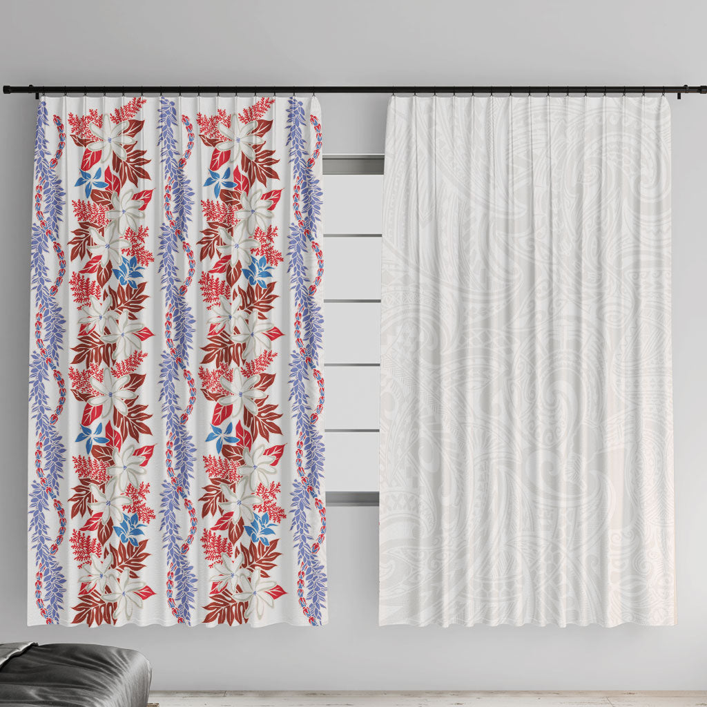 Monstera Tiare Plumeria Window Curtain Red Polynesian Pattern LT01 With Hooks Red - Polynesian Pride