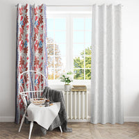 Monstera Tiare Plumeria Window Curtain Red Polynesian Pattern LT01 - Polynesian Pride