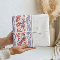 Monstera Tiare Plumeria Wrapping Paper Red Polynesian Pattern LT01 - Polynesian Pride