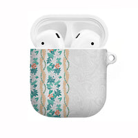 Monstera Tiare Plumeria AirPods Case Teal Polynesian Pattern LT01 Teal - Polynesian Pride