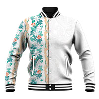 Monstera Tiare Plumeria Baseball Jacket Teal Polynesian Pattern LT01 Unisex Teal - Polynesian Pride