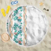 Monstera Tiare Plumeria Beach Blanket Teal Polynesian Pattern LT01 One Size 150cm Teal - Polynesian Pride