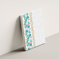 Monstera Tiare Plumeria Canvas Wall Art Teal Polynesian Pattern LT01 - Polynesian Pride