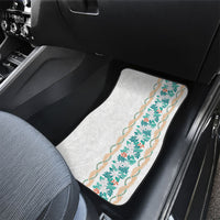Monstera Tiare Plumeria Car Mats Teal Polynesian Pattern LT01 - Polynesian Pride