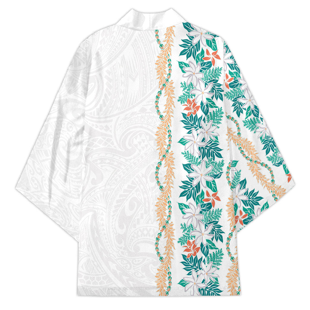 Monstera Tiare Plumeria Kimono Teal Polynesian Pattern LT01 - Polynesian Pride