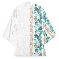 Monstera Tiare Plumeria Kimono Teal Polynesian Pattern LT01 - Polynesian Pride