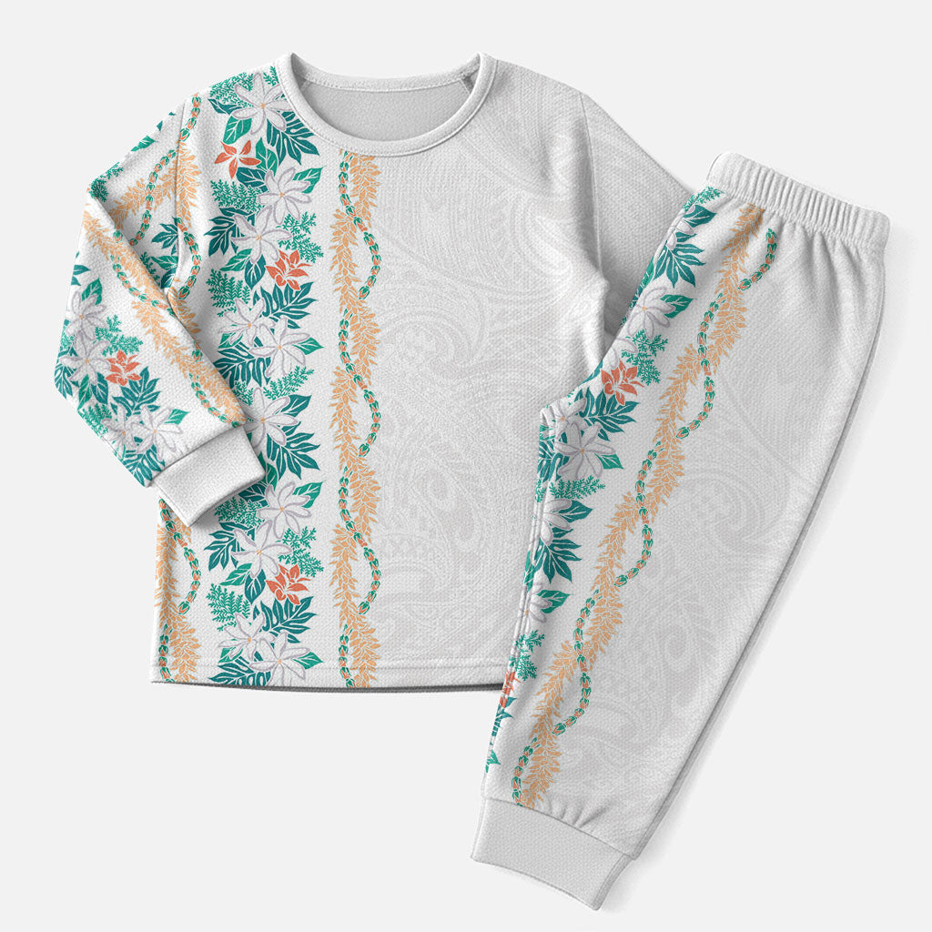 Monstera Tiare Plumeria Christmas Pajama Set Teal Polynesian Pattern LT01 Men Teal - Polynesian Pride