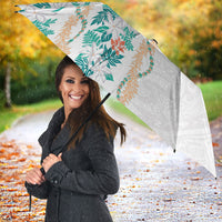 Monstera Tiare Plumeria Umbrella Teal Polynesian Pattern LT01 - Polynesian Pride