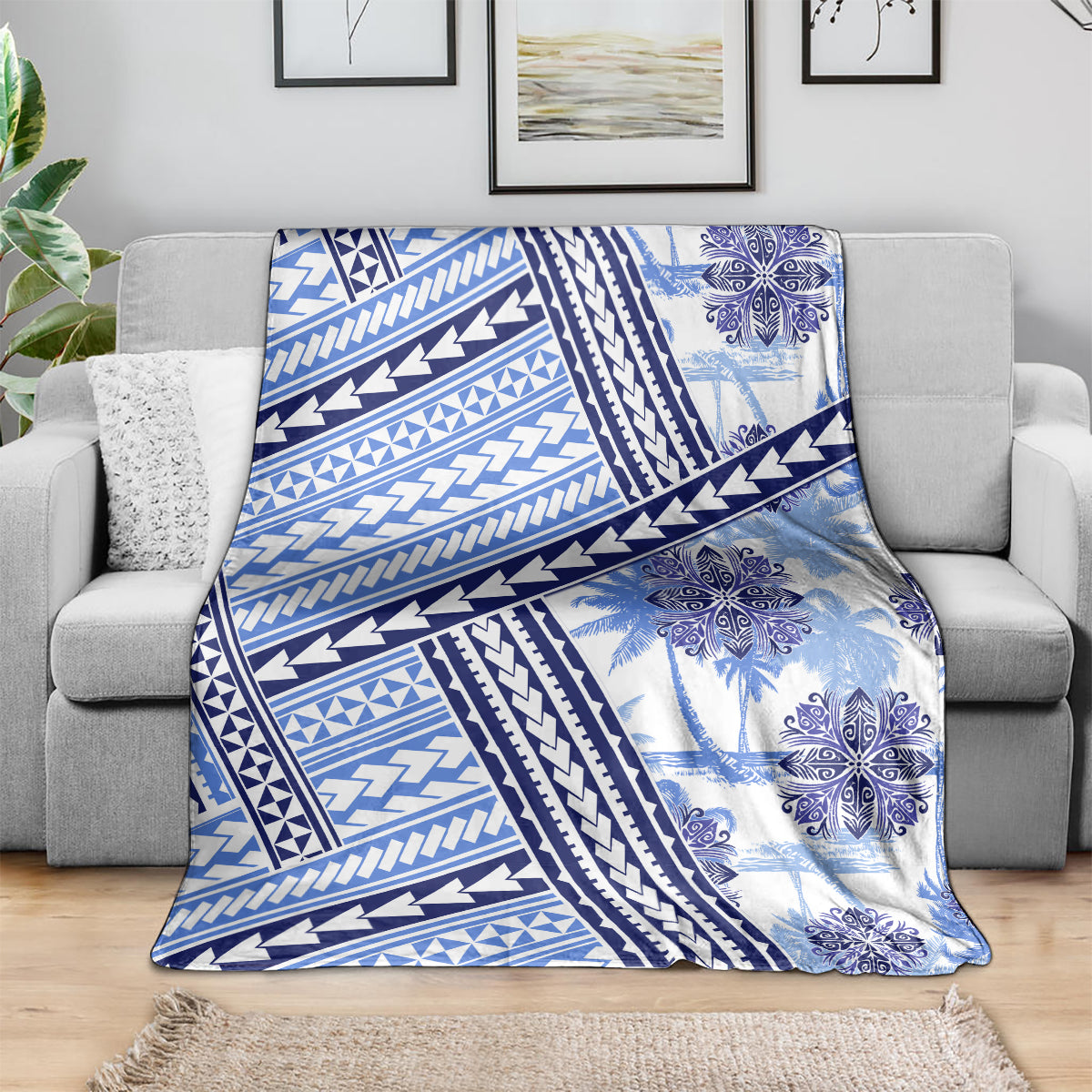Hawaii Quilt Blanket Kakau Polynesian Pattern Blue Version LT01 - Polynesian Pride