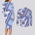 Hawaii Quilt Couples Matching Long Sleeve Bodycon Dress and Long Sleeve Button Shirt Kakau Polynesian Pattern Blue Version LT01 - Polynesian Pride