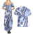 Hawaii Quilt Couples Matching Summer Maxi Dress and Hawaiian Shirt Kakau Polynesian Pattern Blue Version LT01 - Polynesian Pride