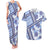 Hawaii Quilt Couples Matching Tank Maxi Dress and Hawaiian Shirt Kakau Polynesian Pattern Blue Version LT01 Blue - Polynesian Pride