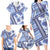 Hawaii Quilt Family Matching Long Sleeve Bodycon Dress and Hawaiian Shirt Kakau Polynesian Pattern Blue Version LT01 - Polynesian Pride