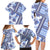 Hawaii Quilt Family Matching Long Sleeve Bodycon Dress and Hawaiian Shirt Kakau Polynesian Pattern Blue Version LT01 - Polynesian Pride