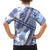 Hawaii Quilt Family Matching Off Shoulder Long Sleeve Dress and Hawaiian Shirt Kakau Polynesian Pattern Blue Version LT01 - Polynesian Pride