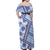 Hawaii Quilt Family Matching Off Shoulder Maxi Dress and Hawaiian Shirt Kakau Polynesian Pattern Blue Version LT01 - Polynesian Pride