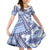 Hawaii Quilt Kid Short Sleeve Dress Kakau Polynesian Pattern Blue Version LT01 KID Blue - Polynesian Pride