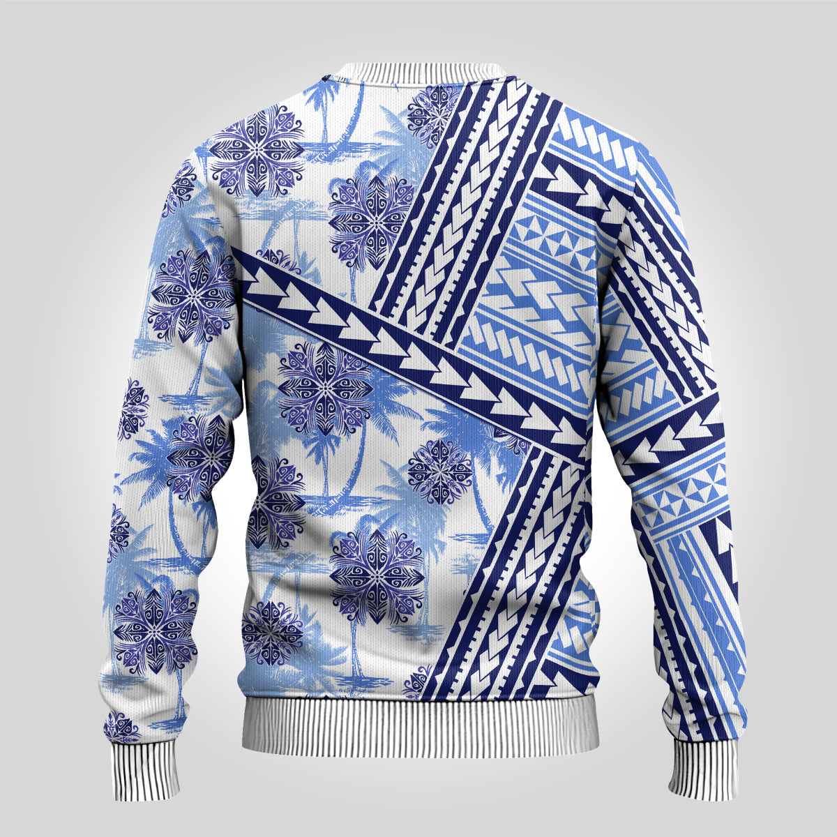 Hawaii Quilt Ugly Christmas Sweater Kakau Polynesian Pattern Blue Version LT01 - Polynesian Pride